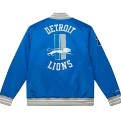 Apparel Mitchell & Ness Jackets & Outerwear-Heavyweight Satin Jacket Detroit Lions