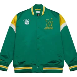Apparel Mitchell & Ness Jackets & Outerwear-Heavyweight Satin Jacket Minnesota North Stars