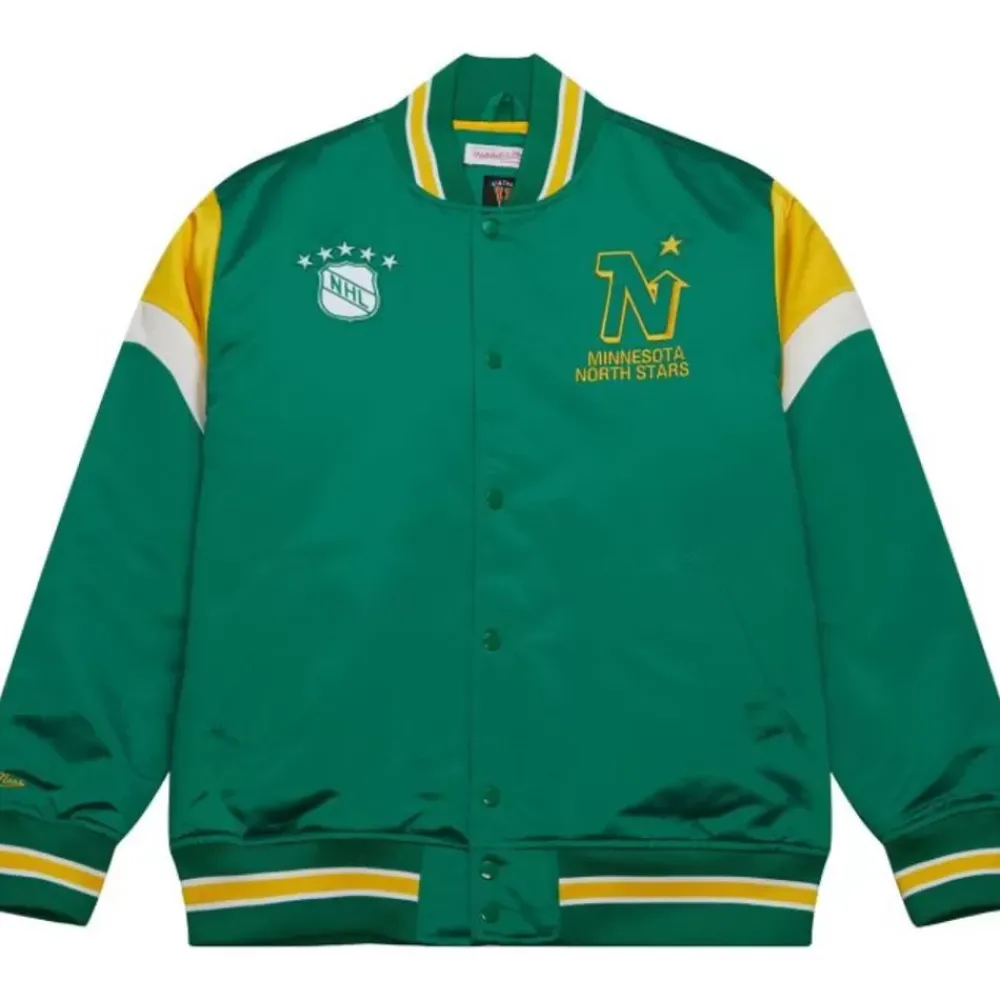 Apparel Mitchell & Ness Jackets & Outerwear-Heavyweight Satin Jacket Minnesota North Stars
