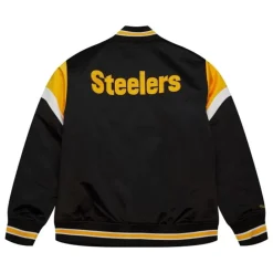 Apparel Mitchell & Ness Jackets & Outerwear-Heavyweight Satin Jacket Pittsburgh Steelers