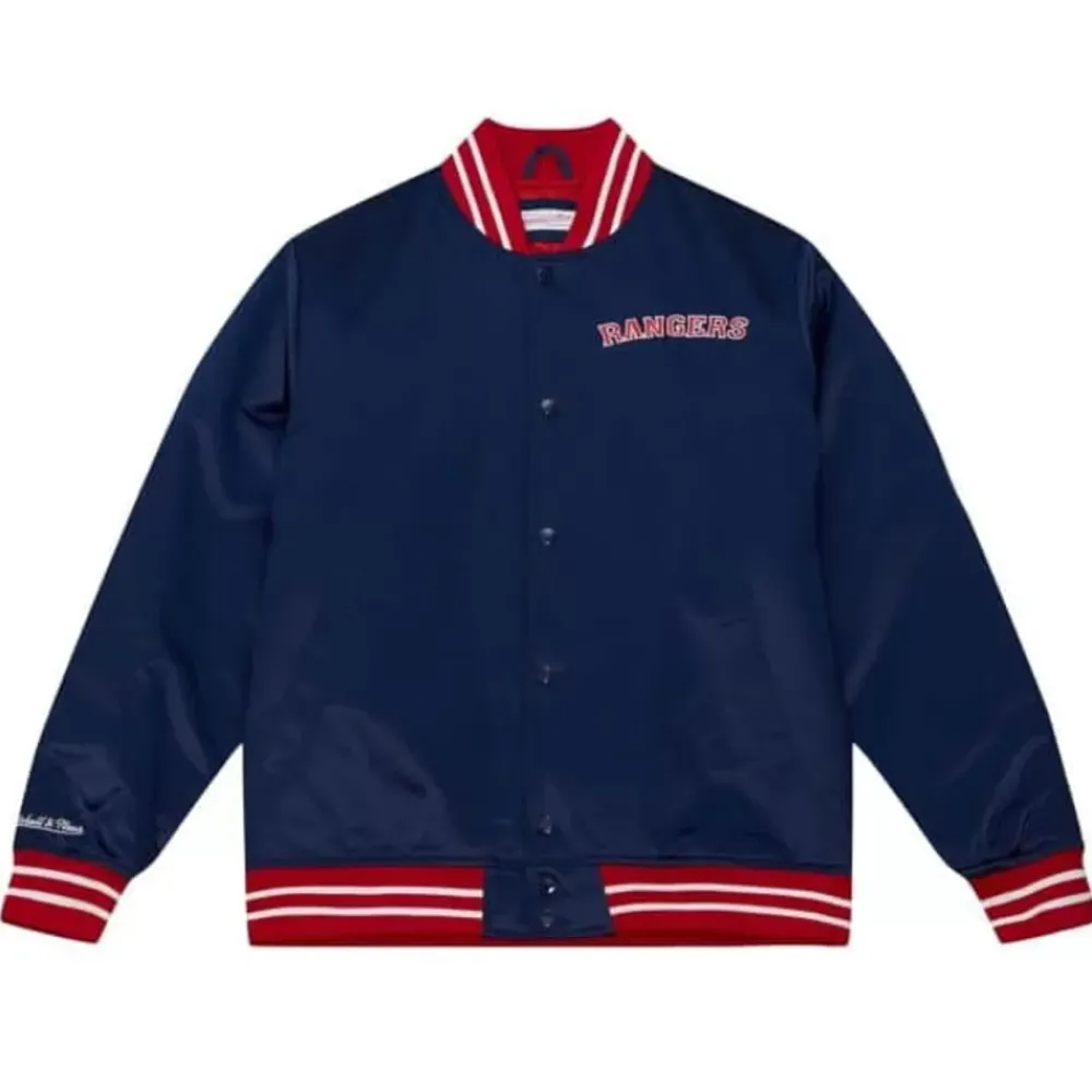 Apparel Mitchell & Ness Jackets & Outerwear-Heavyweight Satin Jacket New York Rangers