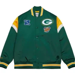 Apparel Mitchell & Ness Jackets & Outerwear-Heavyweight Satin Jacket Green Bay Packers