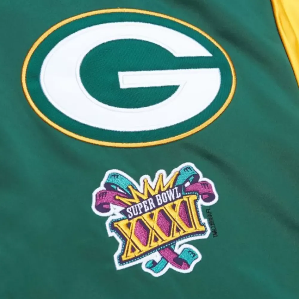 Apparel Mitchell & Ness Jackets & Outerwear-Heavyweight Satin Jacket Green Bay Packers