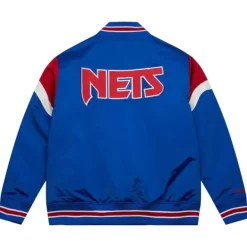 Apparel Mitchell & Ness Jackets & Outerwear-Heavyweight Satin Jacket New Jersey Nets