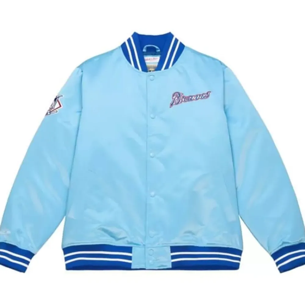 Apparel Mitchell & Ness Jackets & Outerwear-Heavyweight Satin Jacket Atlanta Braves