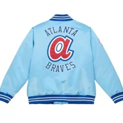 Apparel Mitchell & Ness Jackets & Outerwear-Heavyweight Satin Jacket Atlanta Braves