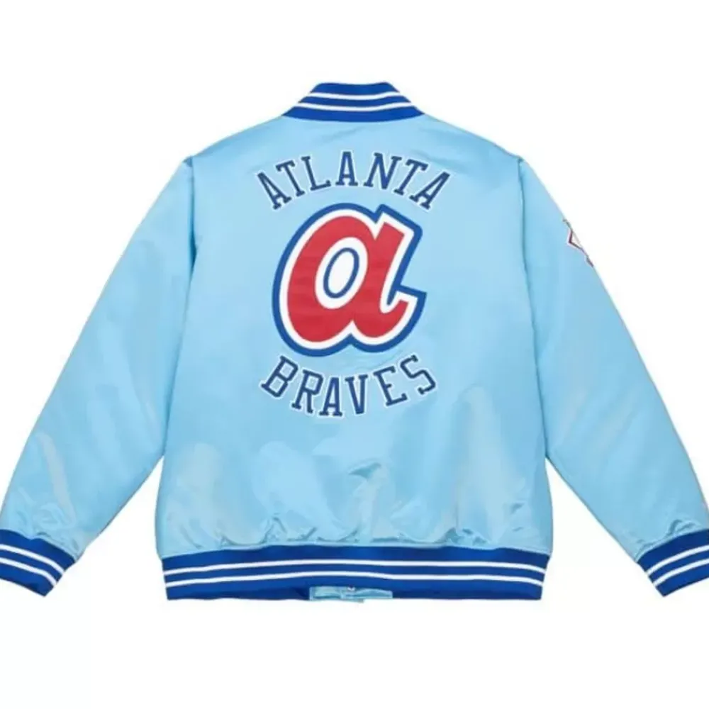 Apparel Mitchell & Ness Jackets & Outerwear-Heavyweight Satin Jacket Atlanta Braves