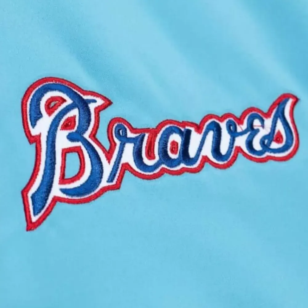 Apparel Mitchell & Ness Jackets & Outerwear-Heavyweight Satin Jacket Atlanta Braves