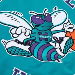 Apparel Mitchell & Ness Jackets & Outerwear-Heavyweight Satin Jacket Charlotte Hornets