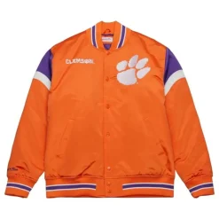 Apparel Mitchell & Ness Jackets & Outerwear-Heavyweight Satin Jacket Clemson University