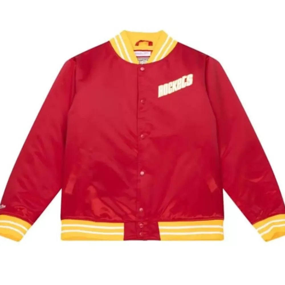 Apparel Mitchell & Ness Jackets & Outerwear-Heavyweight Satin Jacket Houston Rockets