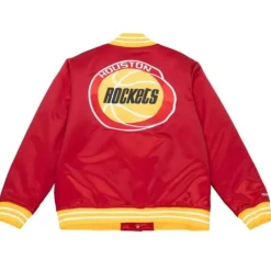 Apparel Mitchell & Ness Jackets & Outerwear-Heavyweight Satin Jacket Houston Rockets
