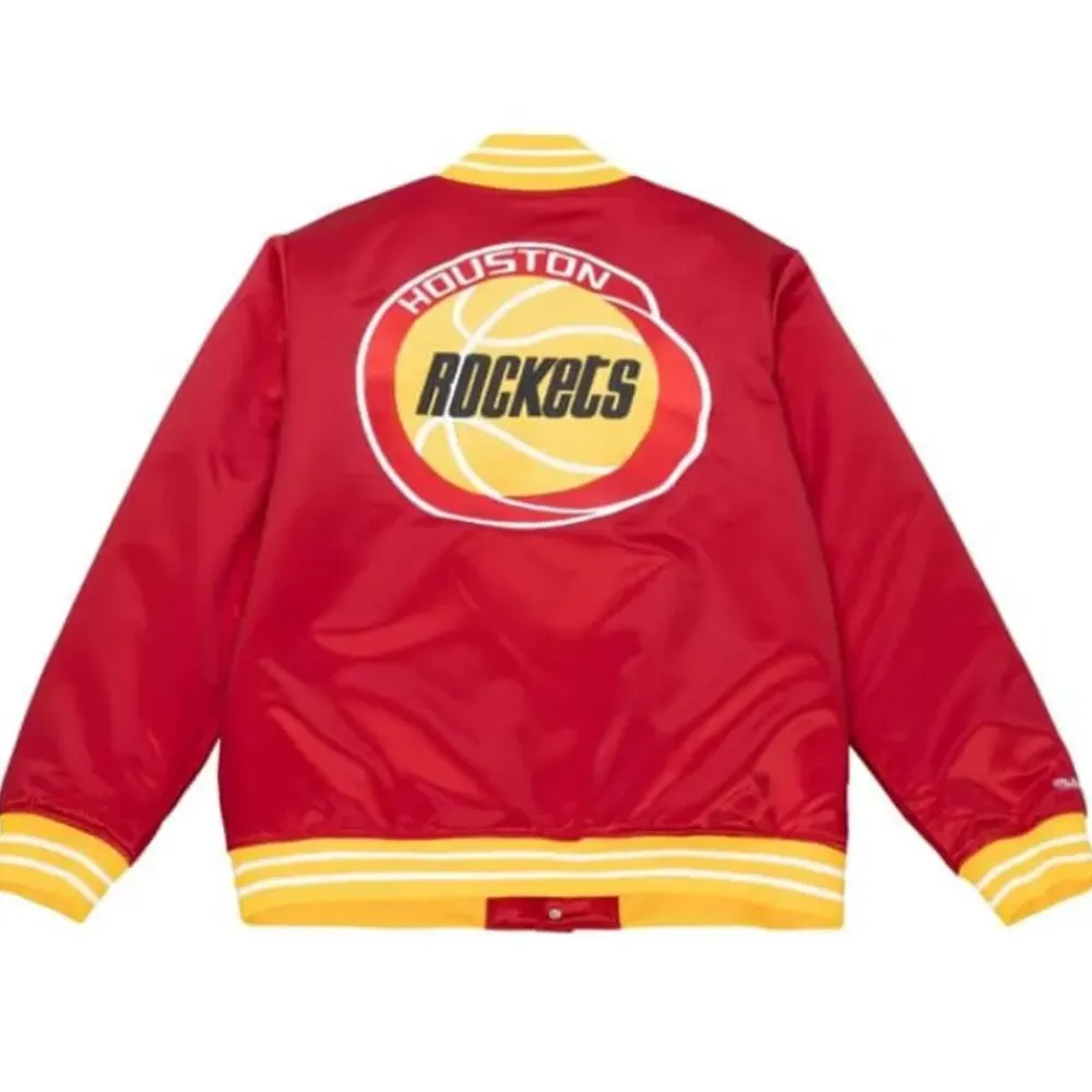 Apparel Mitchell & Ness Jackets & Outerwear-Heavyweight Satin Jacket Houston Rockets