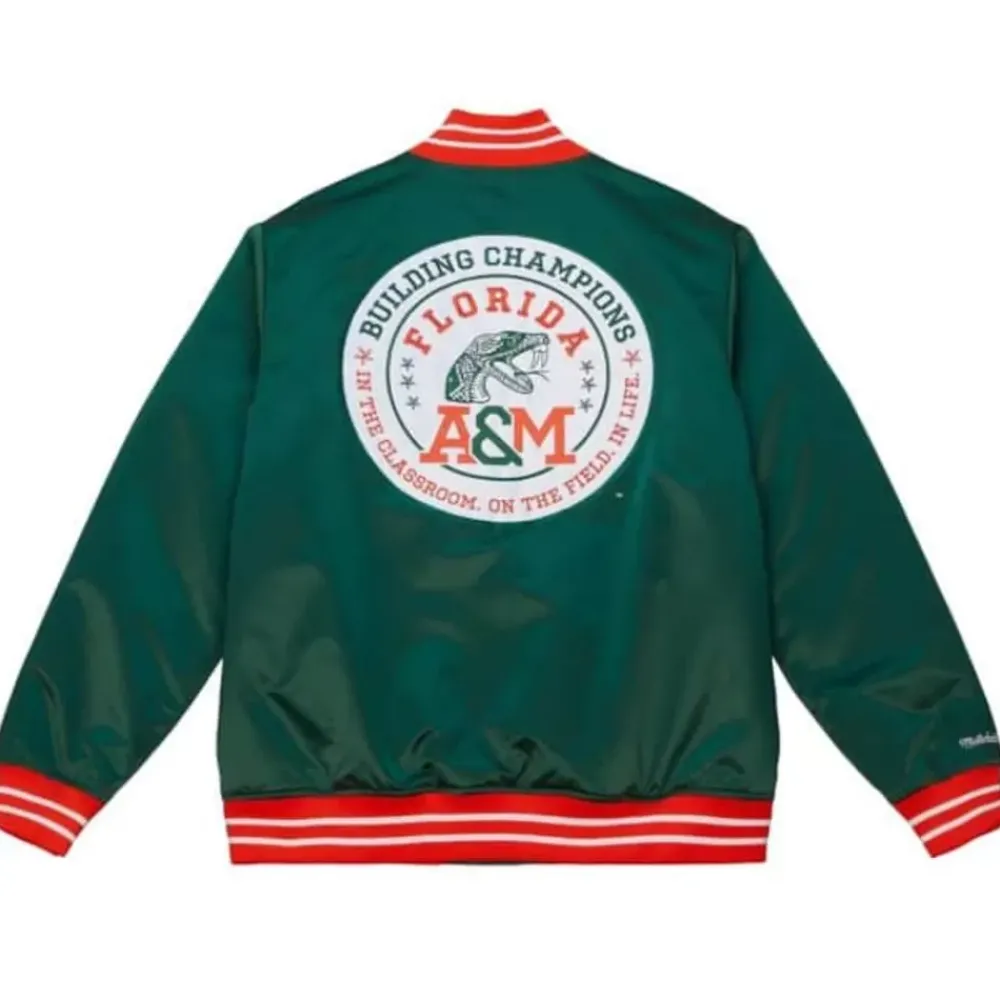 Apparel Mitchell & Ness Jackets & Outerwear-Heavyweight Satin Jacket Florida A&M University