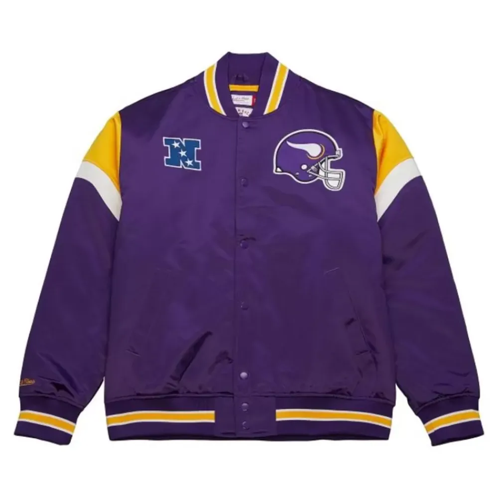Apparel Mitchell & Ness Jackets & Outerwear-Heavyweight Satin Jacket Minnesota Vikings
