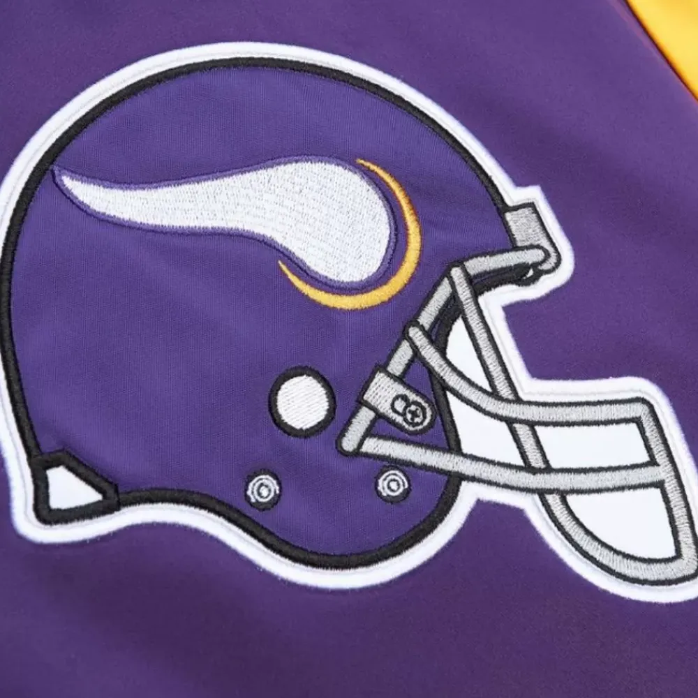 Apparel Mitchell & Ness Jackets & Outerwear-Heavyweight Satin Jacket Minnesota Vikings