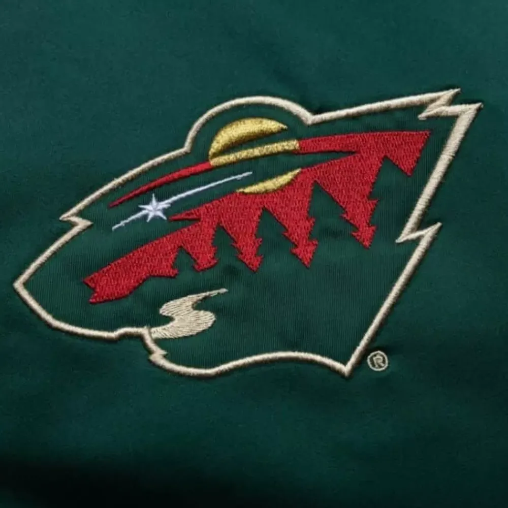 Apparel Mitchell & Ness Jackets & Outerwear-Heavyweight Satin Jacket Minnesota Wild