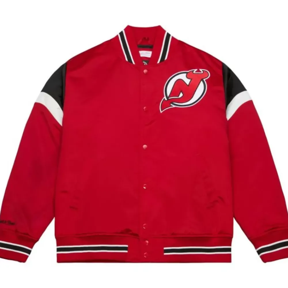 Apparel Mitchell & Ness Jackets & Outerwear-Heavyweight Satin Jacket New Jersey Devils