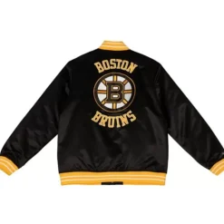 Apparel Mitchell & Ness Jackets & Outerwear-Heavyweight Satin Jacket Boston Bruins