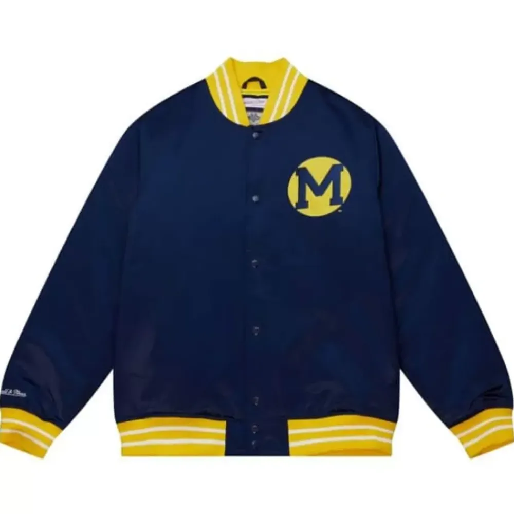 Apparel Mitchell & Ness Jackets & Outerwear-Heavyweight Satin Jacket University Of Michigan