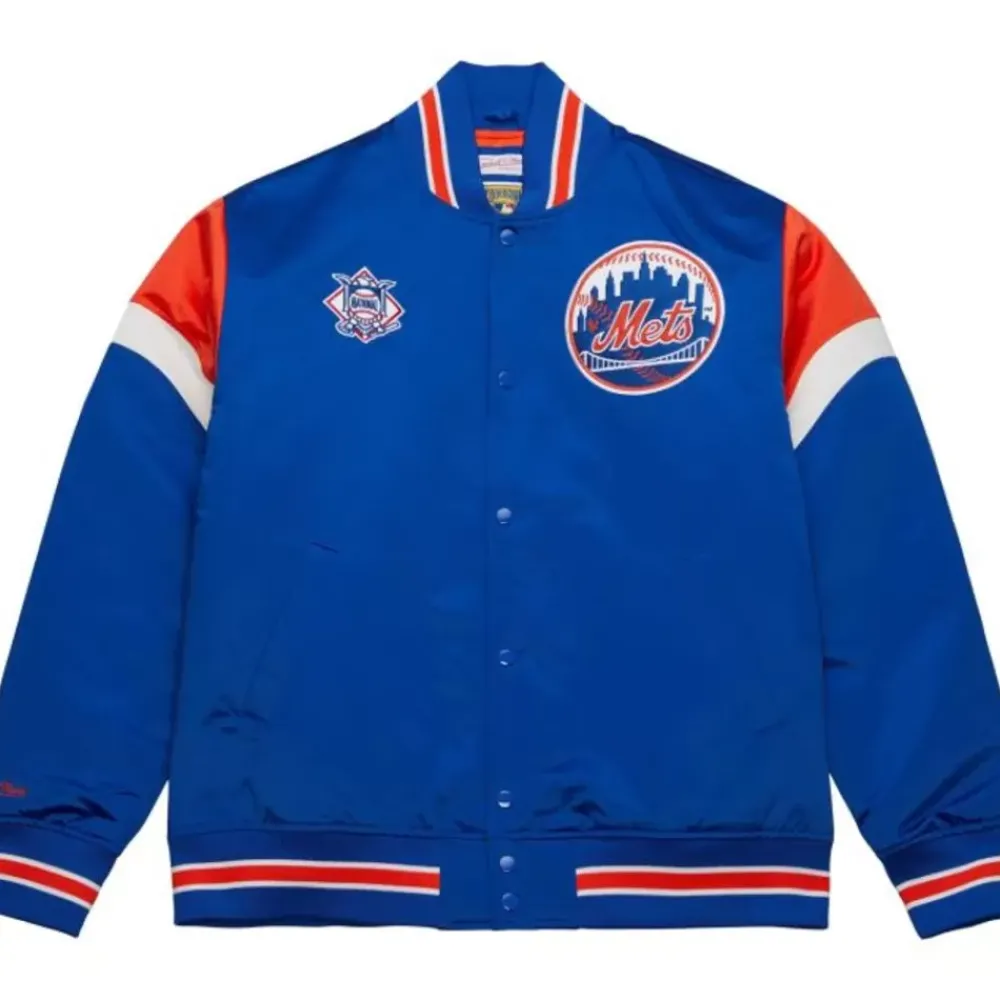 Apparel Mitchell & Ness Jackets & Outerwear-Heavyweight Satin Jacket New York Mets
