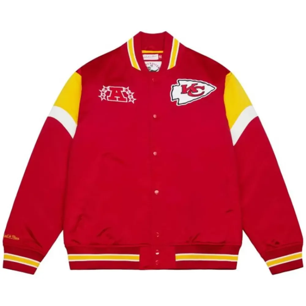 Apparel Mitchell & Ness Jackets & Outerwear-Heavyweight Satin Jacket Kansas City Chiefs