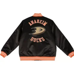 Apparel Mitchell & Ness Jackets & Outerwear-Heavyweight Satin Jacket Update Anaheim Ducks