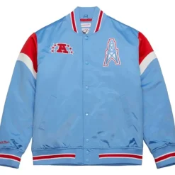 Apparel Mitchell & Ness Jackets & Outerwear-Heavyweight Satin Jacket Houston Oilers