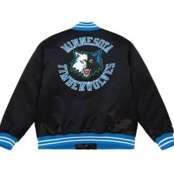 Apparel Mitchell & Ness Jackets & Outerwear-Heavyweight Satin Jacket Minnesota Timberwolves