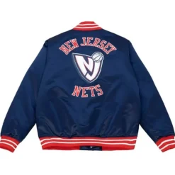 Apparel Mitchell & Ness Jackets & Outerwear-Heavyweight Satin Jacket New Jersey Nets