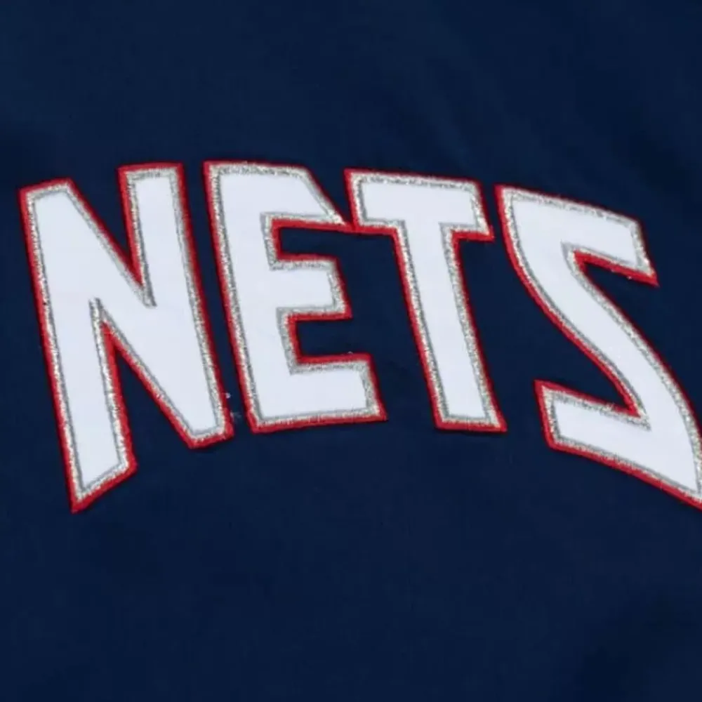 Apparel Mitchell & Ness Jackets & Outerwear-Heavyweight Satin Jacket New Jersey Nets