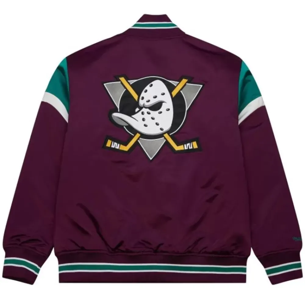 Apparel Mitchell & Ness Jackets & Outerwear-Heavyweight Satin Jacket Anaheim Ducks