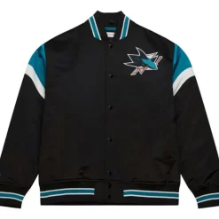 Apparel Mitchell & Ness Jackets & Outerwear-Heavyweight Satin Jacket San Jose Sharks
