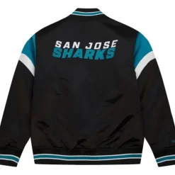 Apparel Mitchell & Ness Jackets & Outerwear-Heavyweight Satin Jacket San Jose Sharks