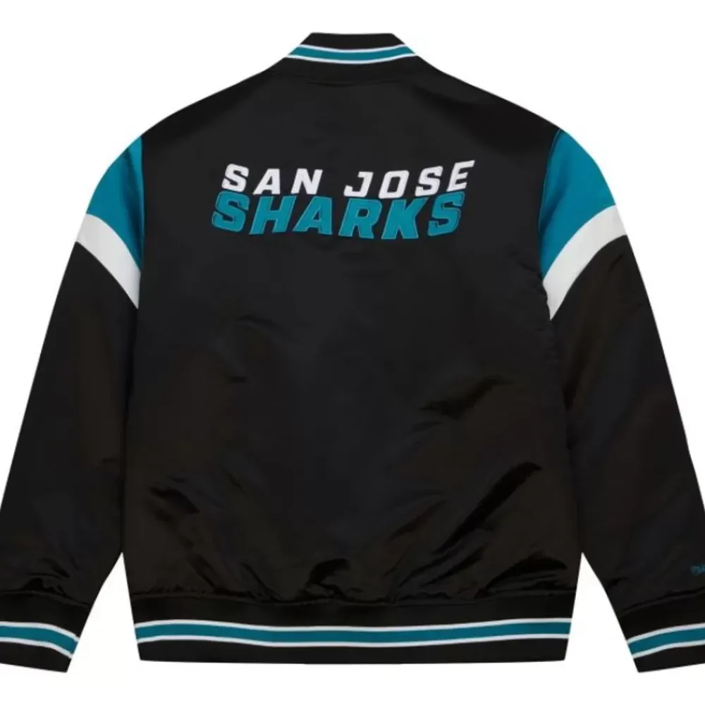 Apparel Mitchell & Ness Jackets & Outerwear-Heavyweight Satin Jacket San Jose Sharks