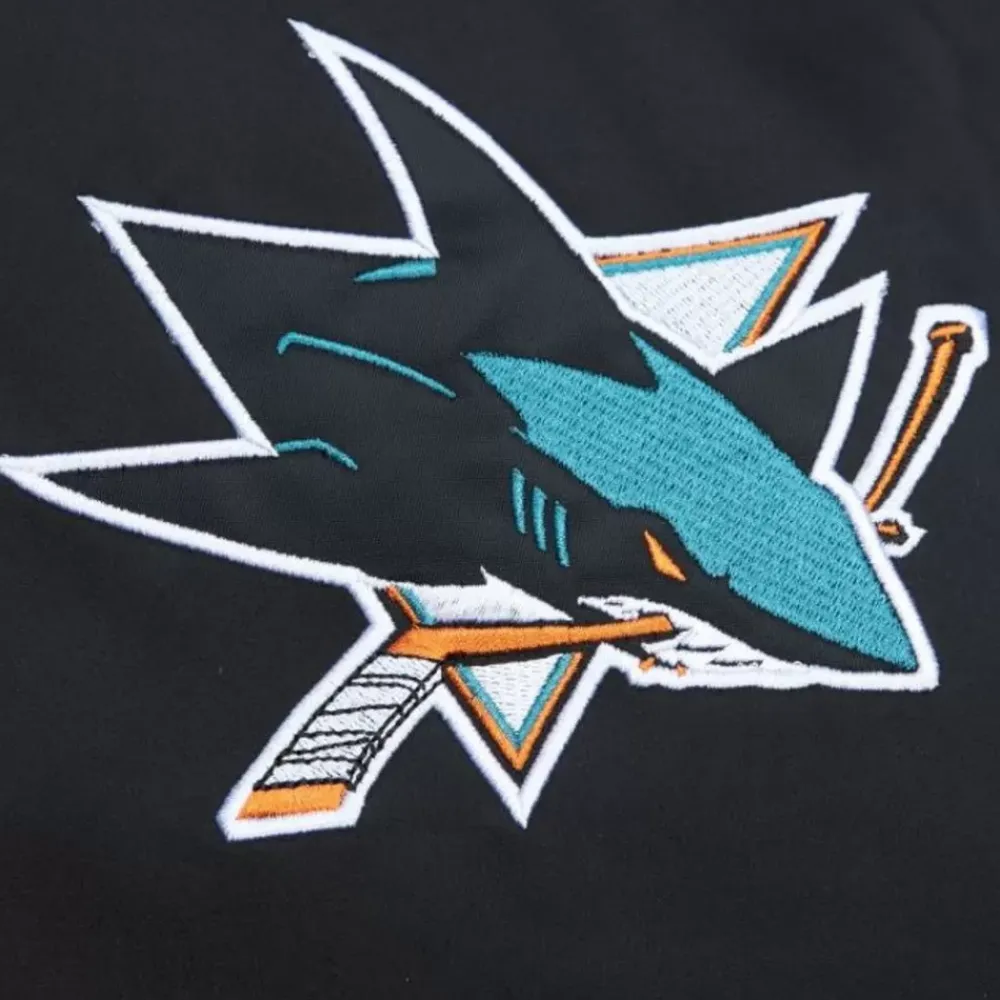 Apparel Mitchell & Ness Jackets & Outerwear-Heavyweight Satin Jacket San Jose Sharks