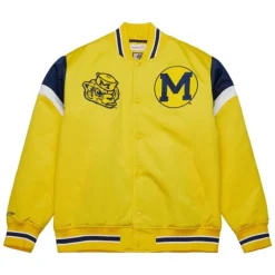 Apparel Mitchell & Ness Jackets & Outerwear-Heavyweight Satin Jacket University Of Michigan
