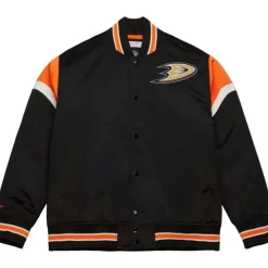 Apparel Mitchell & Ness Jackets & Outerwear-Heavyweight Satin Jacket Anaheim Ducks