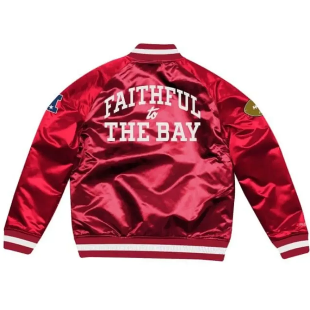 Apparel Mitchell & Ness Jackets & Outerwear-Heavyweight Satin Jacket San Francisco 49Ers