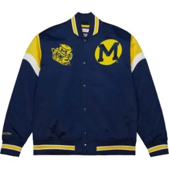 Apparel Mitchell & Ness Jackets & Outerwear-Heavyweight Satin Jacket University Of Michigan