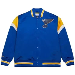 Apparel Mitchell & Ness Jackets & Outerwear-Heavyweight Satin Jacket St. Louis Blues