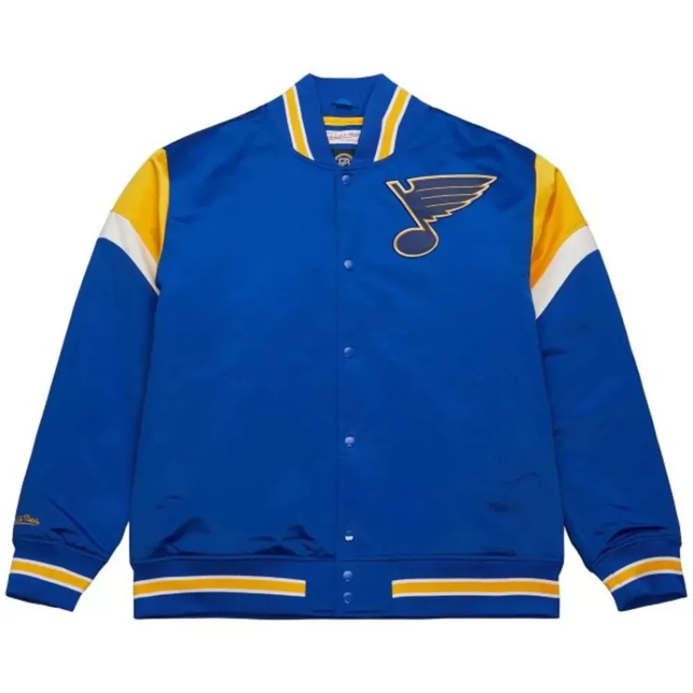 Apparel Mitchell & Ness Jackets & Outerwear-Heavyweight Satin Jacket St. Louis Blues