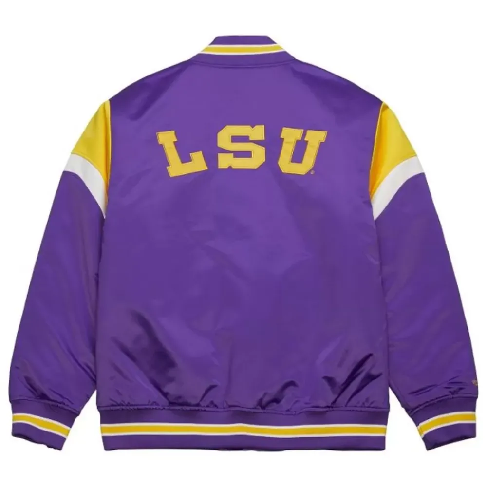 Apparel Mitchell & Ness Jackets & Outerwear-Heavyweight Satin Jacket Louisiana State University