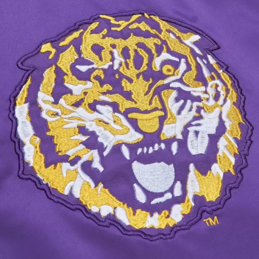 Apparel Mitchell & Ness Jackets & Outerwear-Heavyweight Satin Jacket Louisiana State University