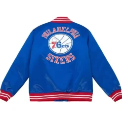 Apparel Mitchell & Ness Jackets & Outerwear-Heavyweight Satin Jacket Philadelphia 76Ers