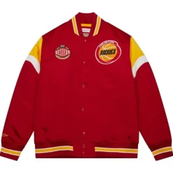 Apparel Mitchell & Ness Jackets & Outerwear-Heavyweight Satin Jacket Houston Rockets