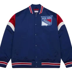 Apparel Mitchell & Ness Jackets & Outerwear-Heavyweight Satin Jacket New York Rangers