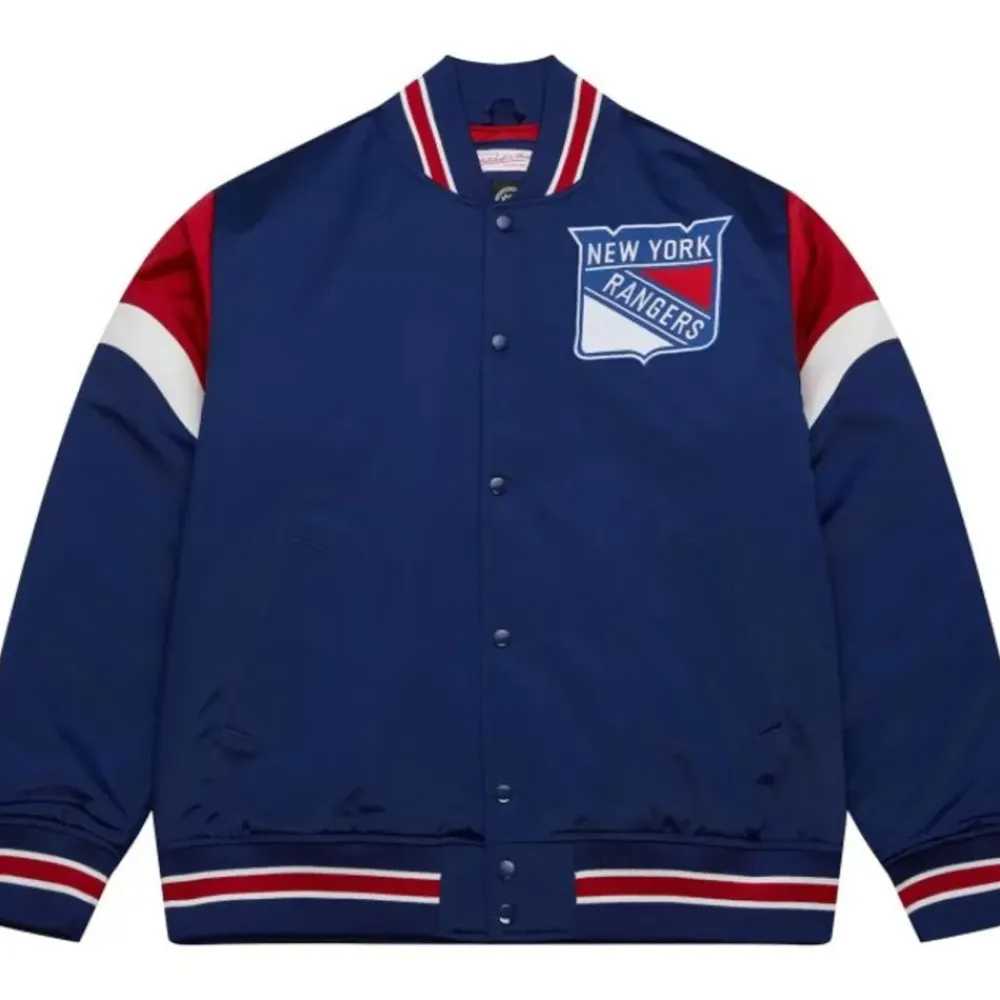 Apparel Mitchell & Ness Jackets & Outerwear-Heavyweight Satin Jacket New York Rangers