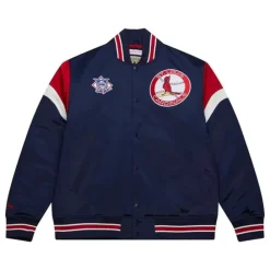 Apparel Mitchell & Ness Jackets & Outerwear-Heavyweight Satin Jacket St. Louis Cardinals