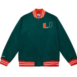 Apparel Mitchell & Ness Jackets & Outerwear-Heavyweight Satin Jacket University Of Miami